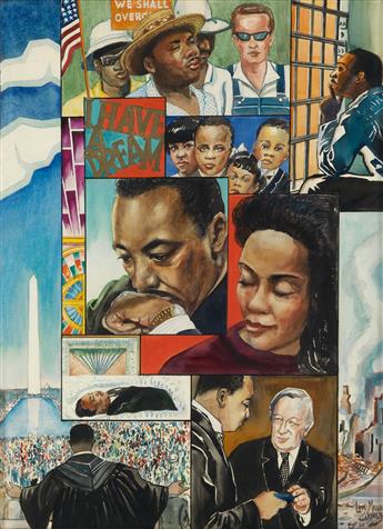 LOÏS MAILOU JONES (1905 - 1998) Homage to Martin Luther King.